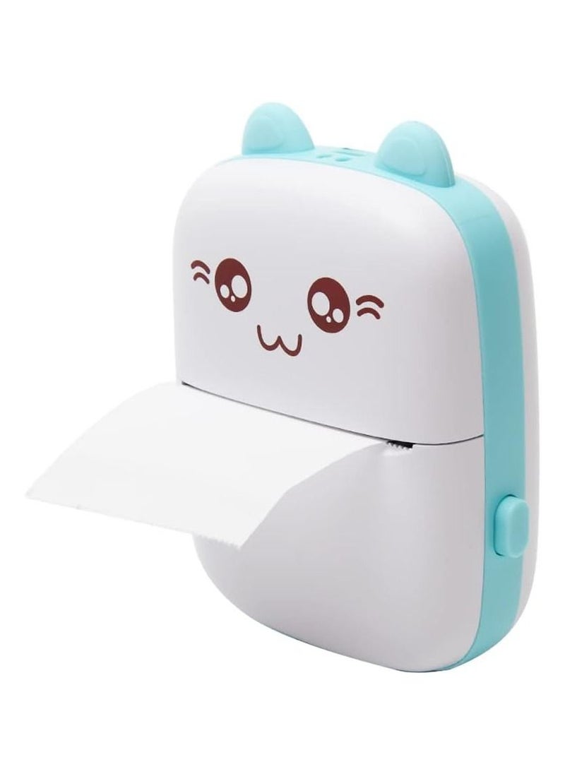 Generic - Portable Printer, Mini Pocket Printer, Mini Thermal Printer,200DPI Wireless Bluetooth BT 4.0 Photo Printer, Label Memo Receipt Paper Smart Printer with 1 Roll Thermal Paper (Blue) - Image 1