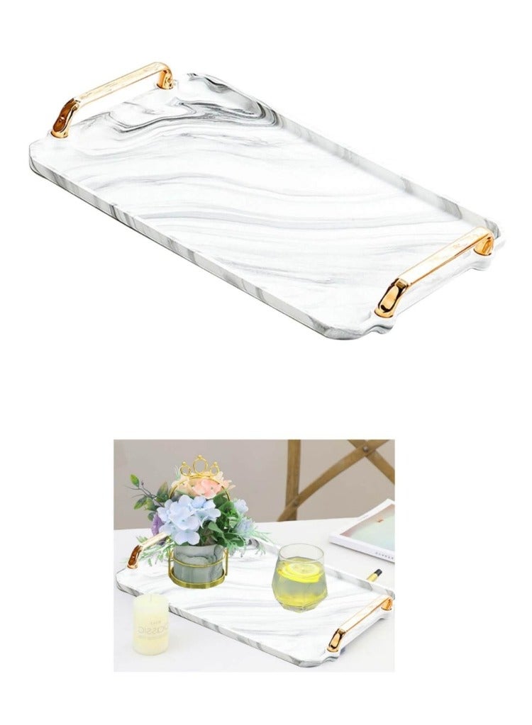 OASIS-TH Light Luxury high-end Tea Tray, Rectangular Tray, Living Room Coffee Table Tray  - Image 1