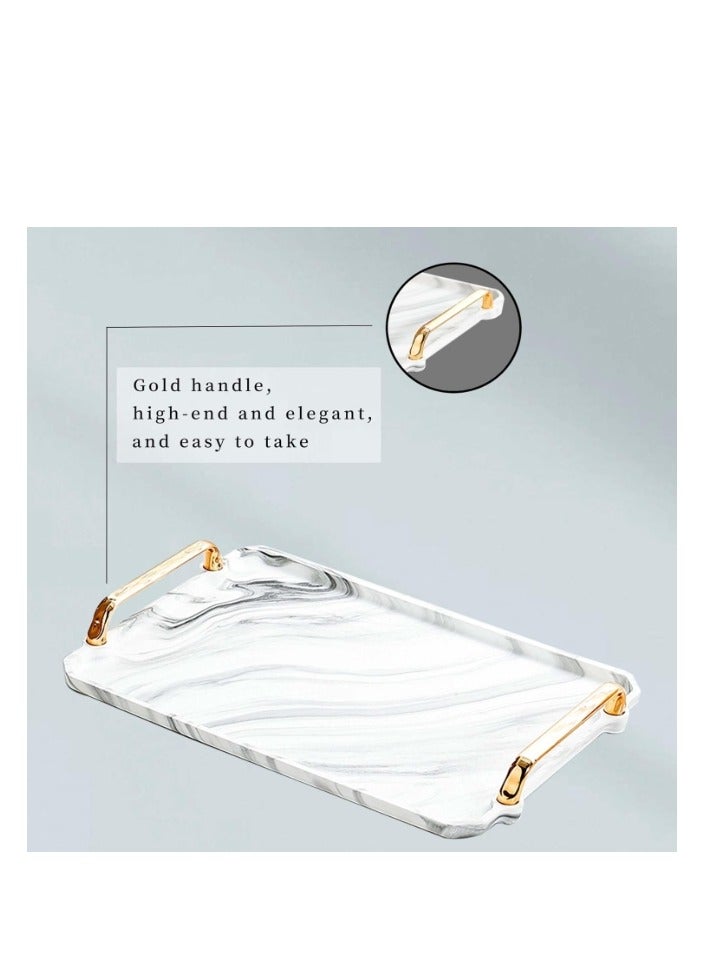OASIS-TH Light Luxury high-end Tea Tray, Rectangular Tray, Living Room Coffee Table Tray  - Image 4