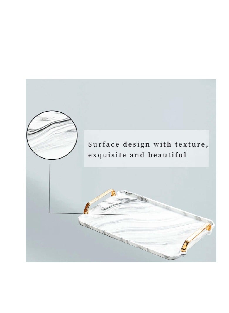 OASIS-TH Light Luxury high-end Tea Tray, Rectangular Tray, Living Room Coffee Table Tray  - Image 5