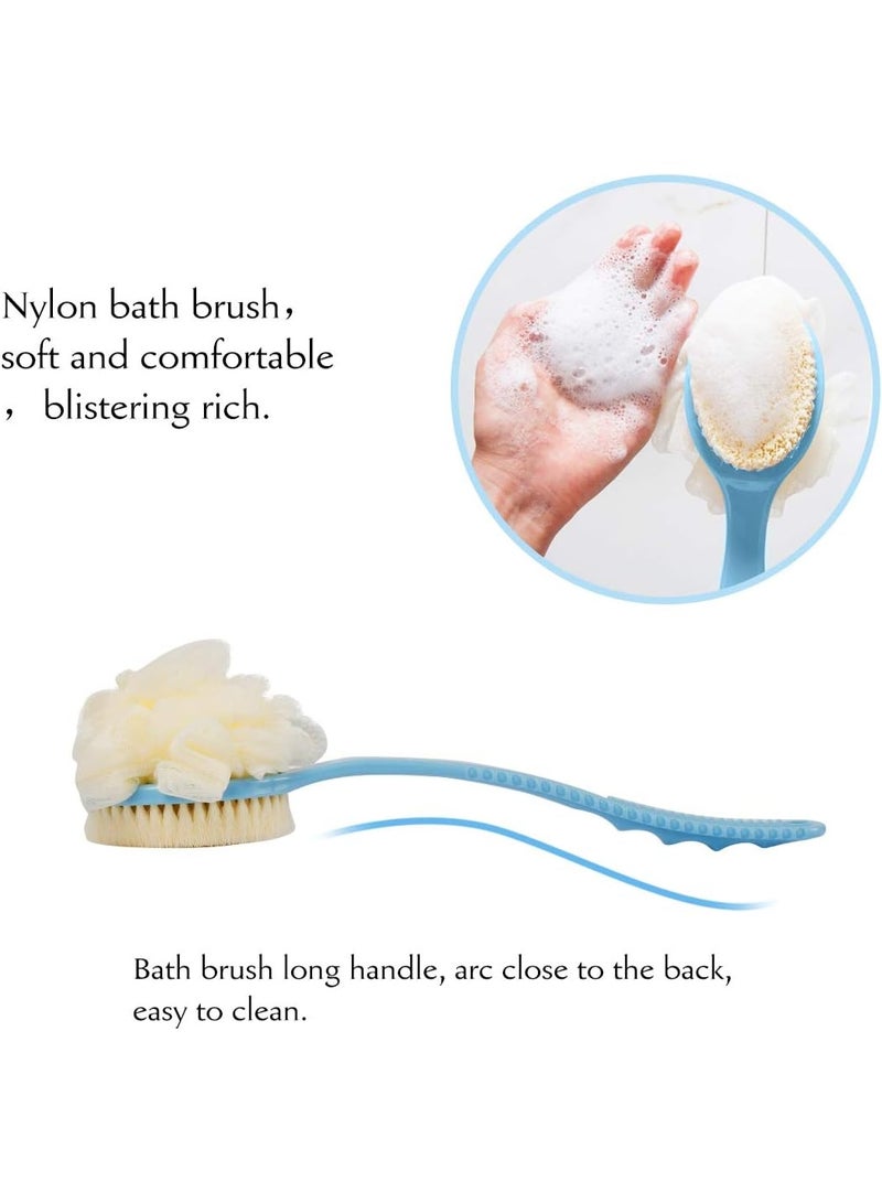 فرشاة وإسفنجة استحمام ناعمة 2 في 1، بمقبض طويل - متعددة الألوان - تنظيف عميق وراحة لبشرتك - - Image 4