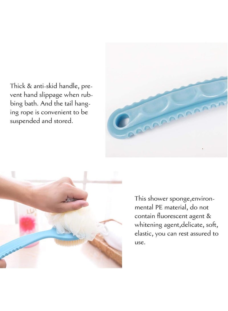 فرشاة وإسفنجة استحمام ناعمة 2 في 1، بمقبض طويل - متعددة الألوان - تنظيف عميق وراحة لبشرتك - - Image 5