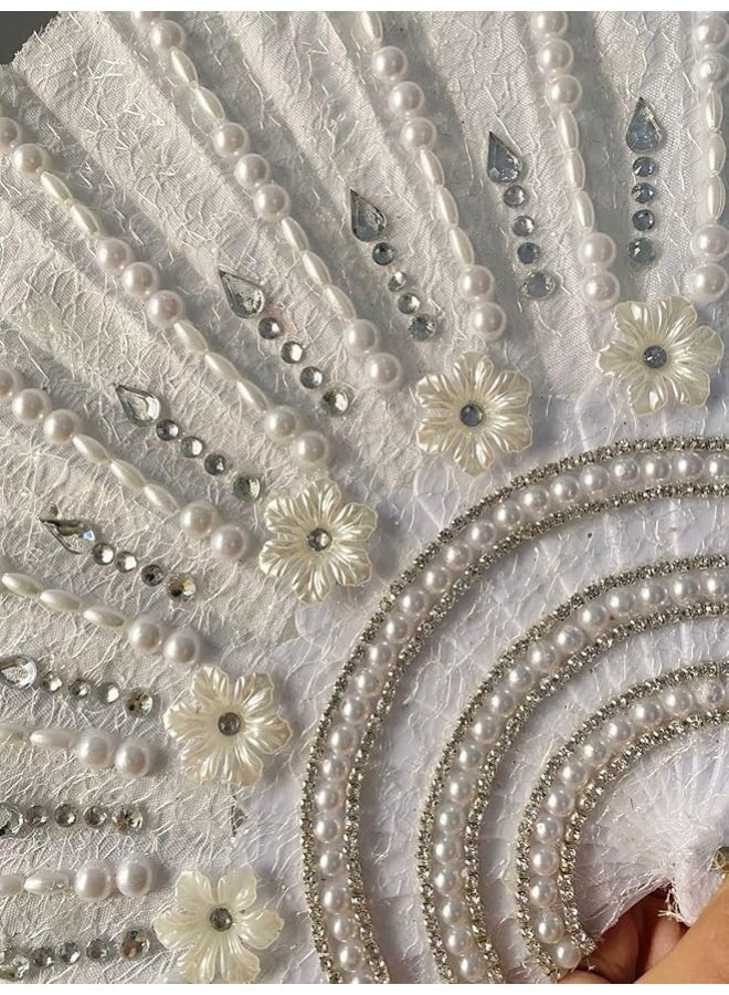 Crystal-studded bridal fan - a luxurious touch that completes your royal look on your wedding day, a unique design for an unforgettable look. - Image 4