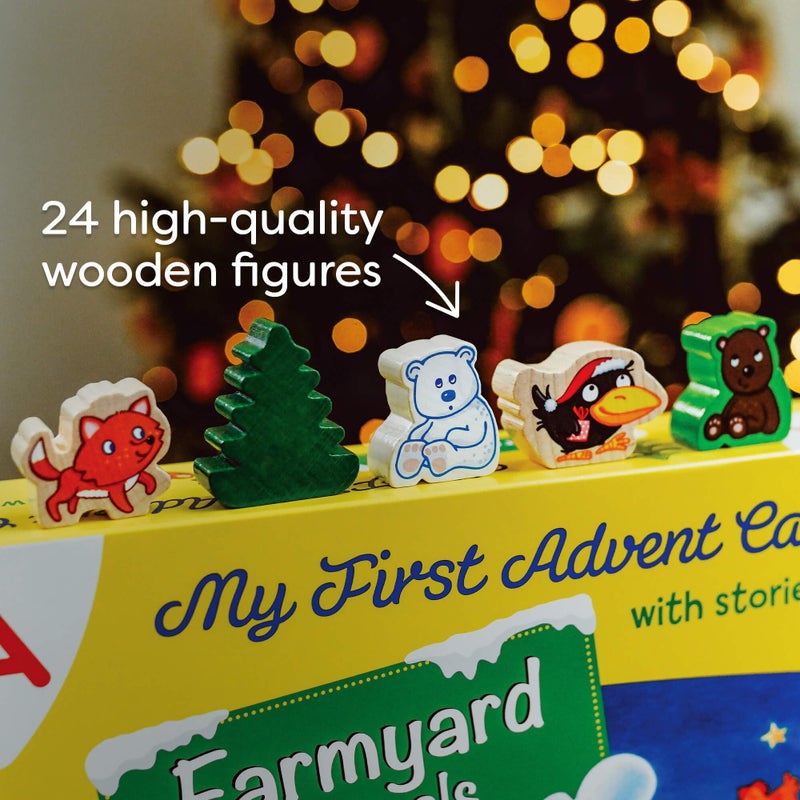HABA My First Advent Calendar Farmyard Themed Wooden Animals, Christmas Toddler Activities, A Reusable Advent Calendar for Kids - Image 5