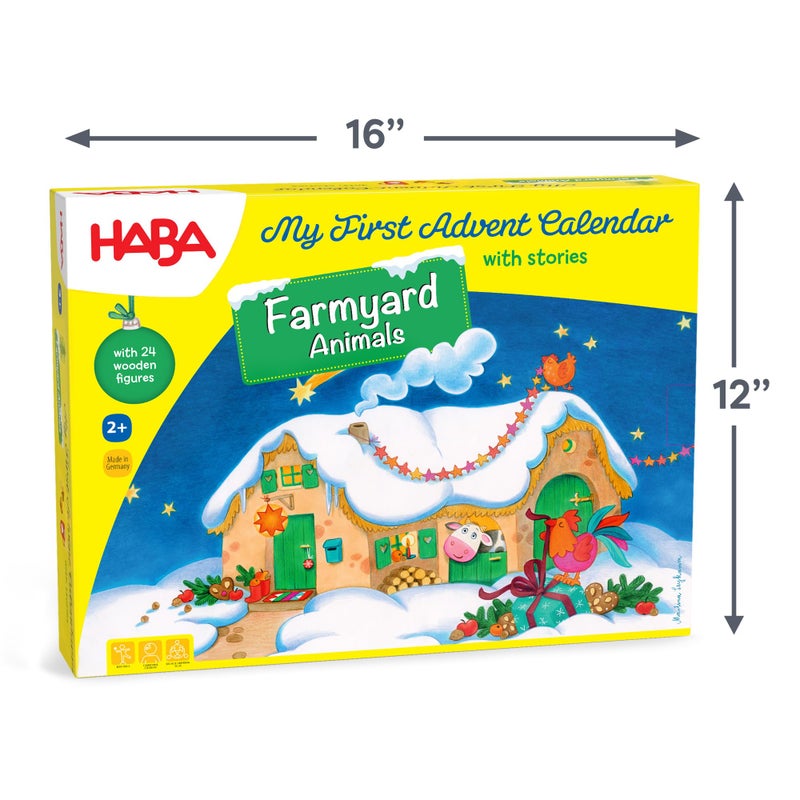 HABA My First Advent Calendar Farmyard Themed Wooden Animals, Christmas Toddler Activities, A Reusable Advent Calendar for Kids - Image 2