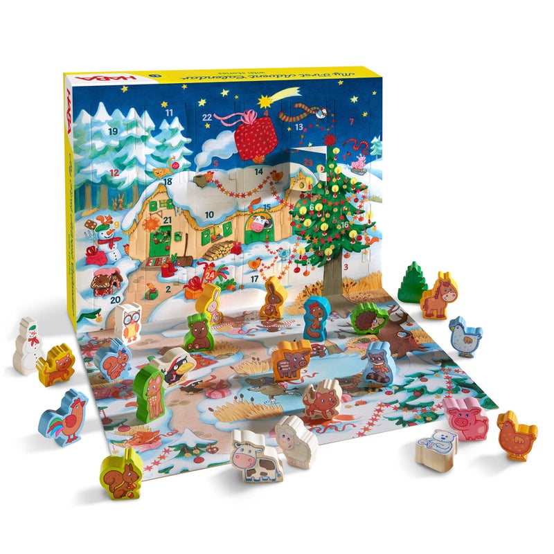 HABA My First Advent Calendar Farmyard Themed Wooden Animals, Christmas Toddler Activities, A Reusable Advent Calendar for Kids - Image 1