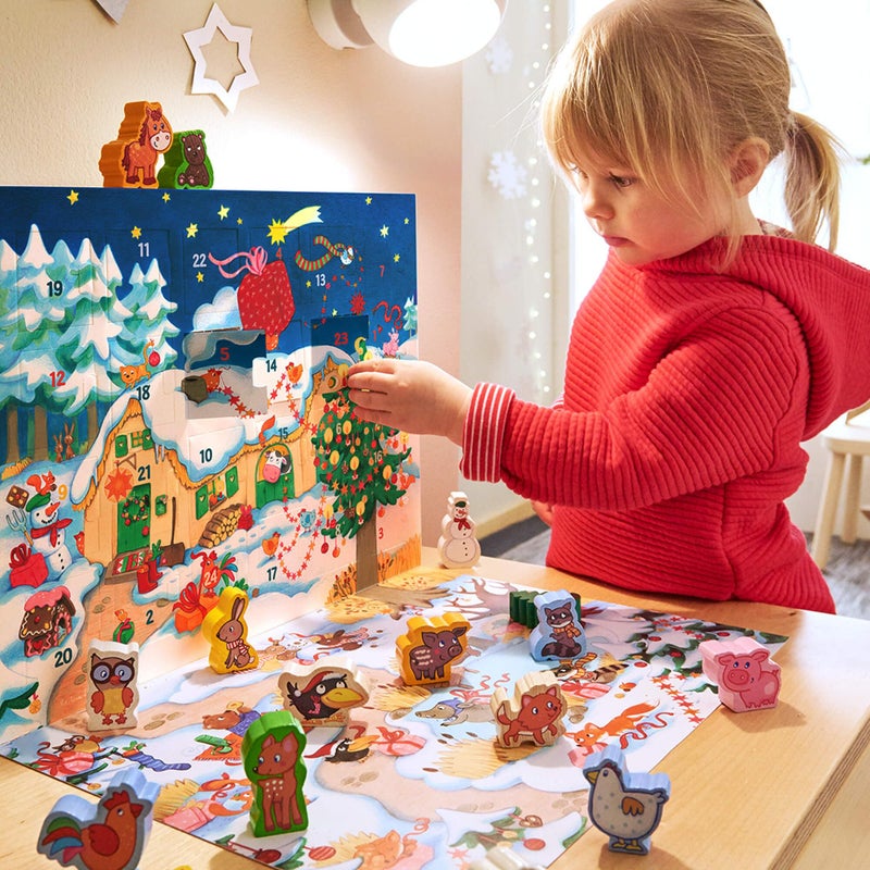 HABA My First Advent Calendar Farmyard Themed Wooden Animals, Christmas Toddler Activities, A Reusable Advent Calendar for Kids - Image 3