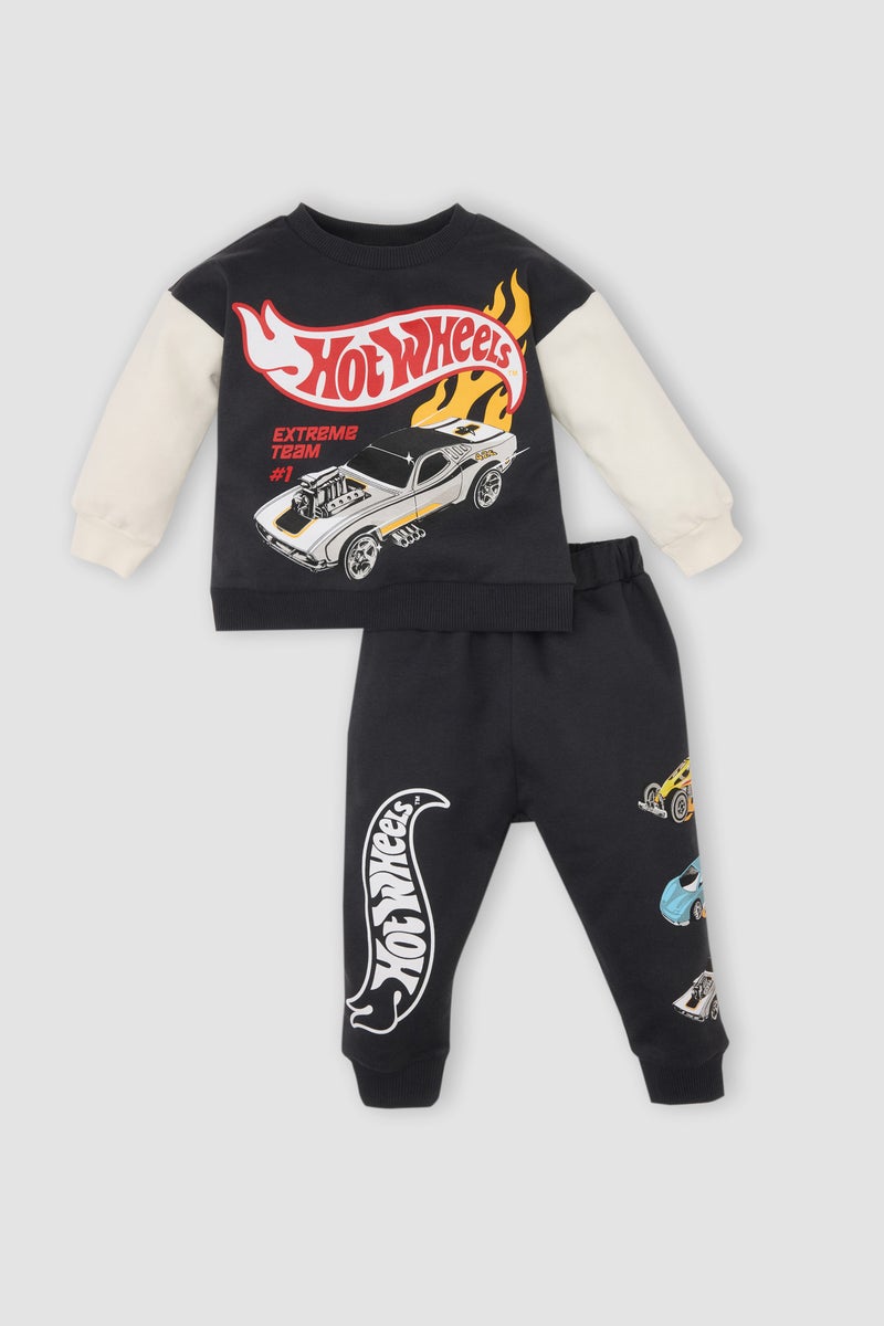 DeFacto Grey BabyBoy Baby Boy Hot Wheels Sweatshirt Sweatpants 2 Piece Set Casual - Image 1