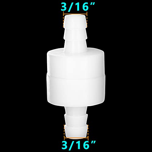 Feelers 3/16" (4MM) One Way Inline Check Valve Non-Return One-Way Air Water Gas Check Valve Ozone Resistance PVDF, Pack of 4 - Image 2