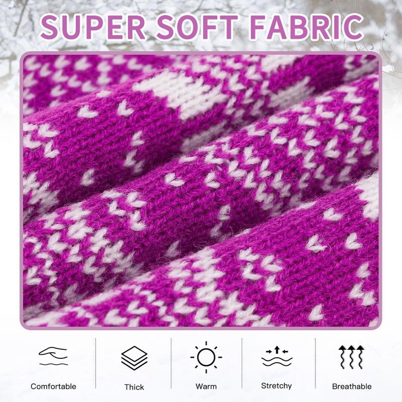 HOMIMP Dog Sweater Argyle - Warm Sweater Winter Clothes Puppy Soft Coat, Ugly Dog Sweater for Small Medium and Large Dogs, Pet Clothing Boy Girl, Purple L - Image 2