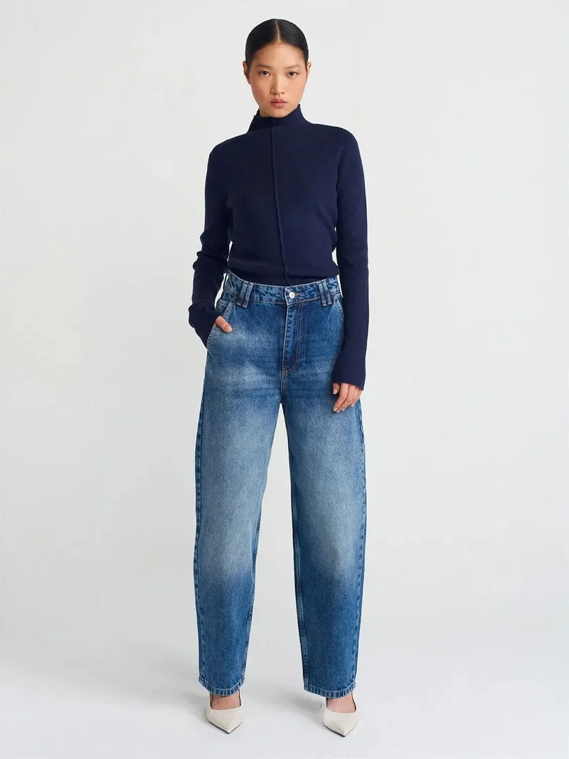 ديلفين Dilvin High-Waist Balloon Wide-Leg Jeans
