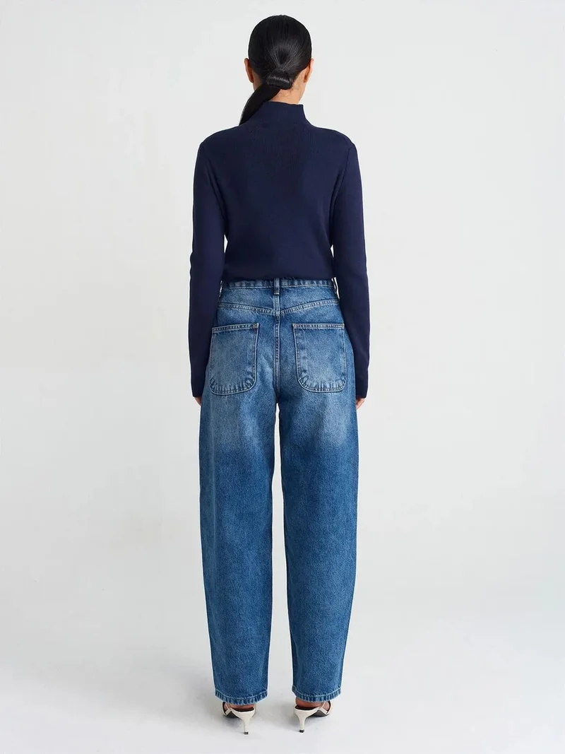 ديلفين Dilvin High-Waist Balloon Wide-Leg Jeans