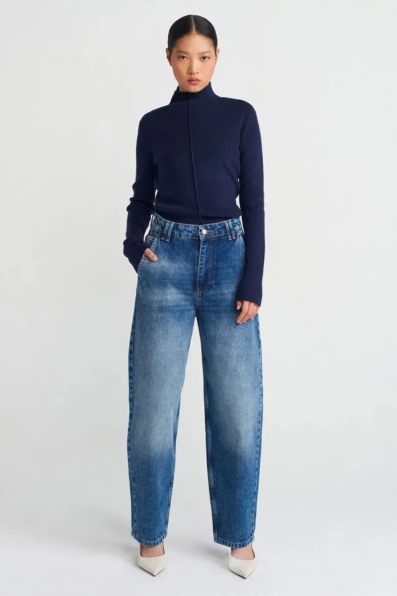 ديلفين DILVIN High-Waist Balloon Wide-Leg Jeans