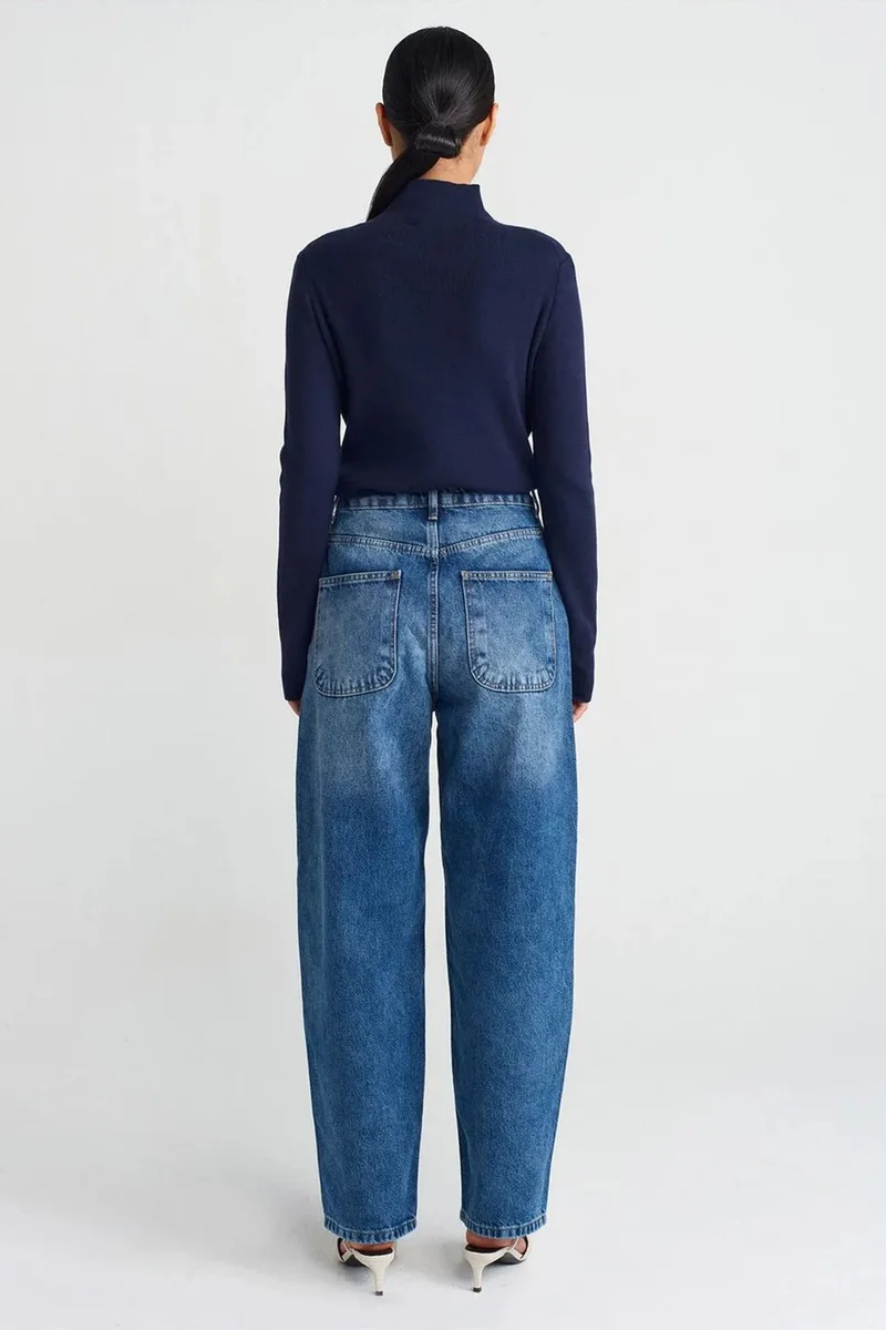 ديلفين DILVIN High-Waist Balloon Wide-Leg Jeans