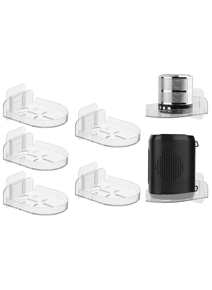 Hihonor 5 Pcs Acrylic Small Wall Shelf, Surveillance Bracket with Adhesive, Mini Floating Wall Shelves Webcam, Speakers, Baby Monitors, Easy to Install No Drill  - Image 1