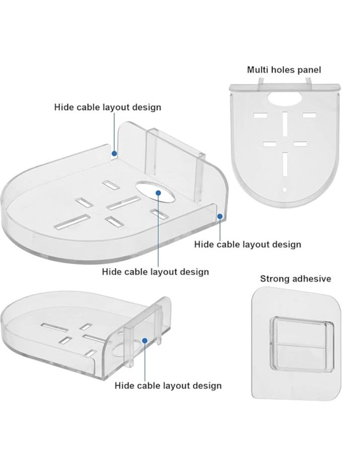 Hihonor 5 Pcs Acrylic Small Wall Shelf, Surveillance Bracket with Adhesive, Mini Floating Wall Shelves Webcam, Speakers, Baby Monitors, Easy to Install No Drill  - Image 3