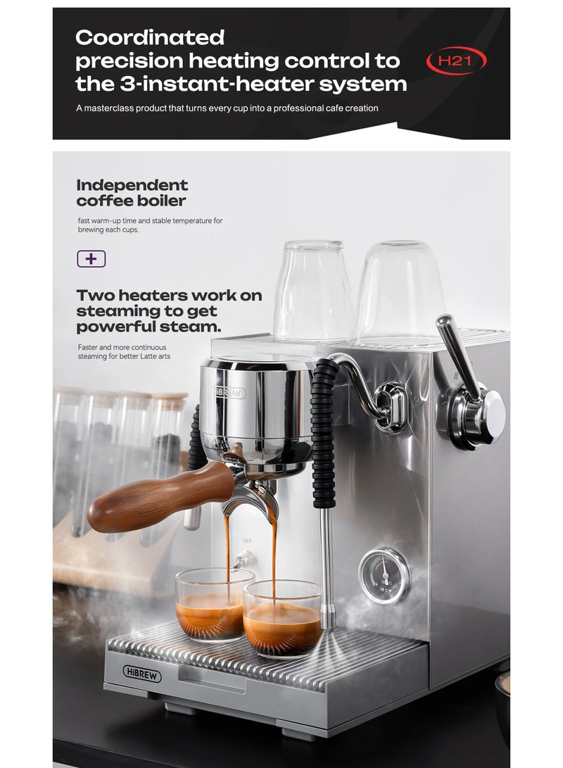 هيبرو آلة قهوة تجارية H21 نظام 3 سخانات مضخة مزدوجة ضبط درجة حرارة الاستخراج صانع قهوة كابتشينو لاتيه - Image 4