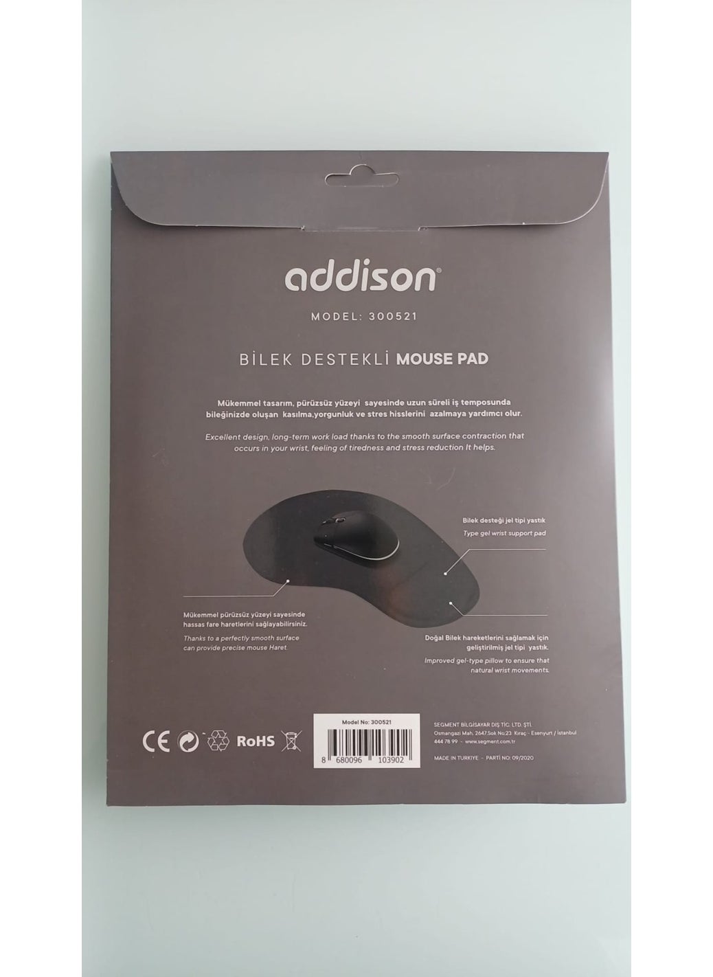 Addison 300521 Wrist Supported Black Mouse Pad-Black  - Image 5