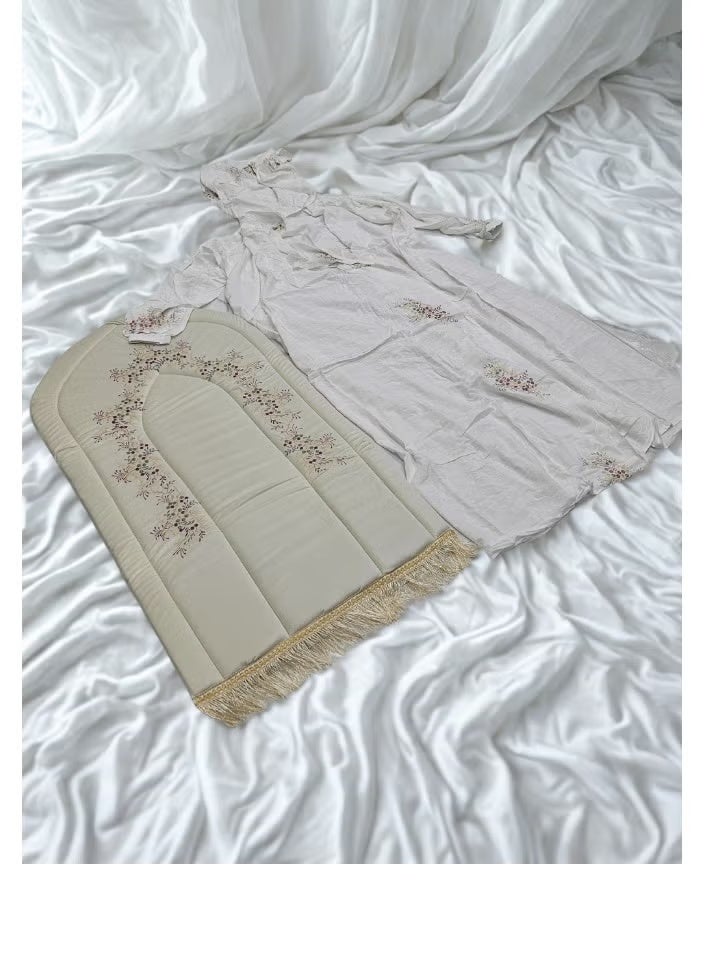 سمارت سجادة صلاه مبطنة بحشوة داخلية من الإسفنج مريحة مع شرشف، سجادة وشرشف للصلاة بتصميم رسوم إسلامية منقوشة مبطنة/شرشف صلاة ٧٠X١١٠ سم ، مقاس الجلال ٢٠٠X٢٥٠ سم - Image 3