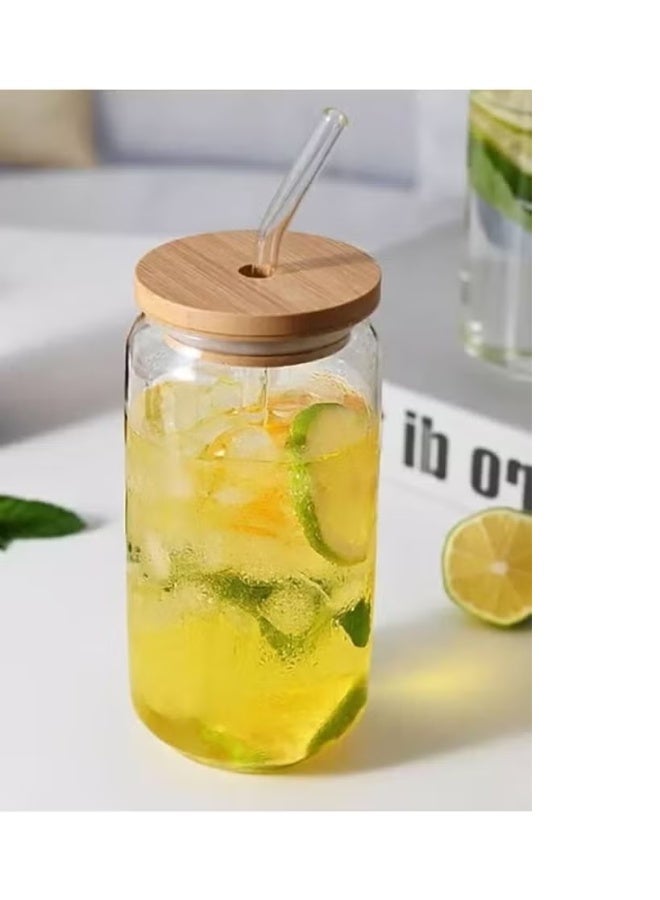 مج كانز زجاج كوب كانز زجاجي مع شاليموه زجاج 550 مللي - Image 1