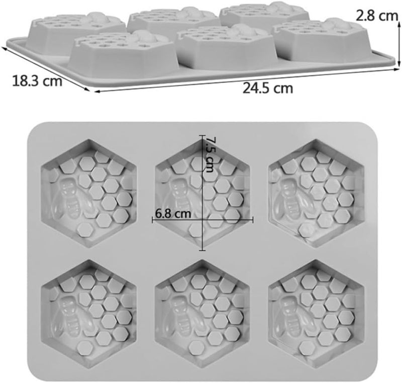 6-Cavity Silicone Honeycomb Mold DIY Soap Mold Candy Baking Pan for Handmade Soap Making, Flexible Food-Grade Silicone Suitable for Crafting and Baking Random Color - Image 5