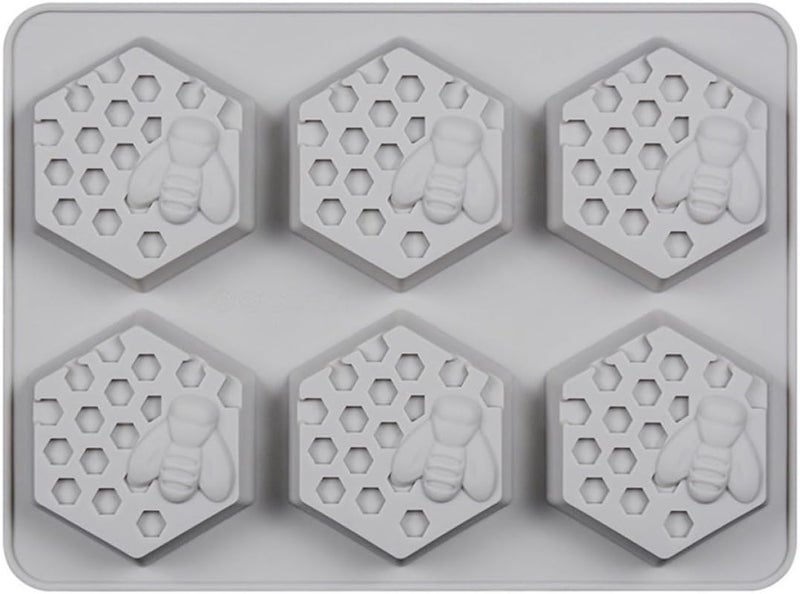 6-Cavity Silicone Honeycomb Mold DIY Soap Mold Candy Baking Pan for Handmade Soap Making, Flexible Food-Grade Silicone Suitable for Crafting and Baking Random Color - Image 1