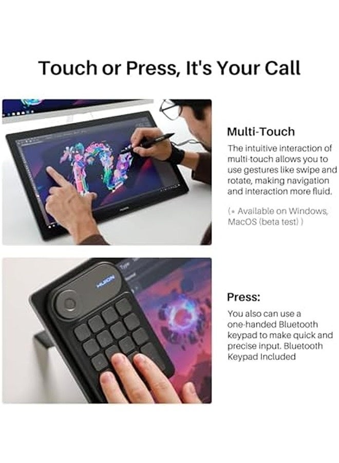 HUION Kamvas Pro 19 Graphic Tablet with 4K UHD Touchscreen | 18.4" Drawing Monitor, 96% Adobe RGB, PenTech 4.0 PW600 Stylus with 16384 Pressure Levels, Keydial Mini, Slim Pen - Image 2