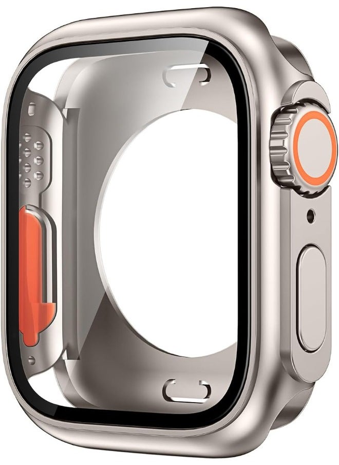 Generic - Compatible with Apple Watch Series 10 (2024) 46mm Hard Case with Tempered Glass Screen Protector, [Looks Like iWatch Ultra] Unique Design Hard PC Waterproof Case Cover, Bumper Full Coverage Accessories for iWatch 10 46mm, Titanium - Image 1