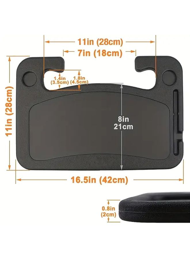 Multifunctional Car Steering Wheel 2 In 1 Tray Table For Dining Work And Reading Storage Black Durable Material Suitable For Most Models Usable In All Four Seasons Easy Driving - Image 3