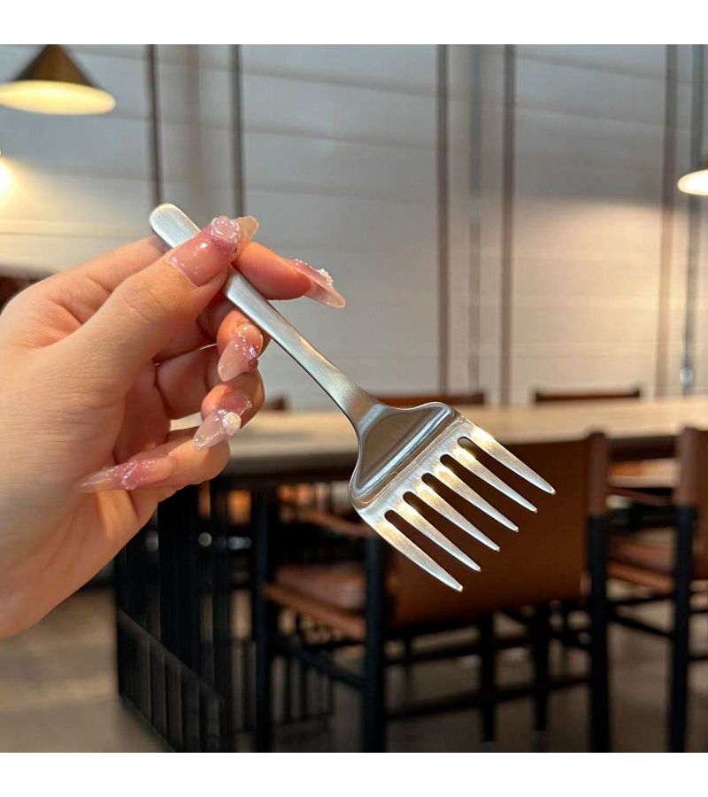 Matte Stainless Steel 6 Tine Meat Fork for Carving Turkey Ham Beef - Image 5