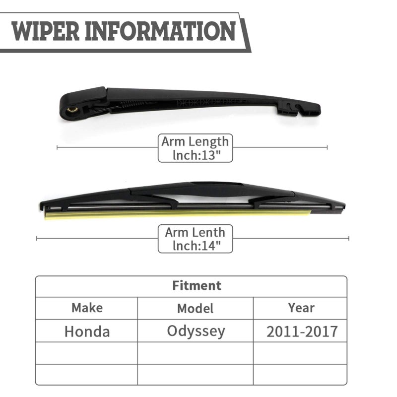 HODEE Rear Wiper Arm Blade Nut Set Replacement for Honda Odyssey 2011-2017 Rear Wiper Cover Accessories Assembly, Wiper Cap Set for Back Windshield Window 76720SHJA01 - Image 2