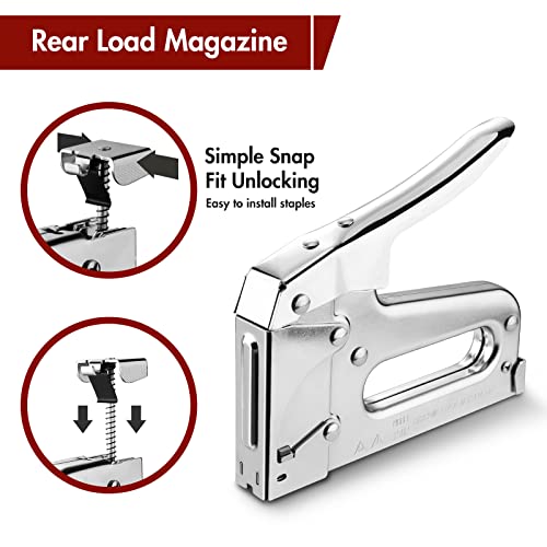 Arrow Fastener Arrow T50 Heavy Duty Staple Gun Kit, All Chrome Steel Stapler, with 3750 Pieces T50 1/4", 3/8", 1/2" Staples, for Upholstery Professional Projects - Image 5