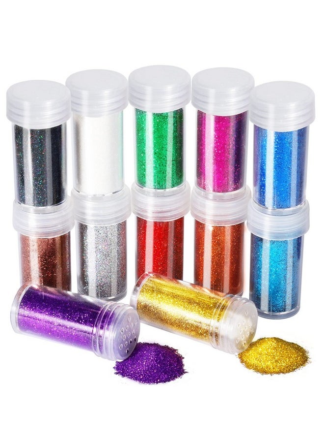 FANDAMEI 12 Pieces Fine Glitter, 12 Colors 10G Glitter Shake Jar Set, Extra Fine Glitter Powder For Arts, Crafts, Painting, Decoration, Body Face Makeup, Nail Art, Pigment  - Image 1
