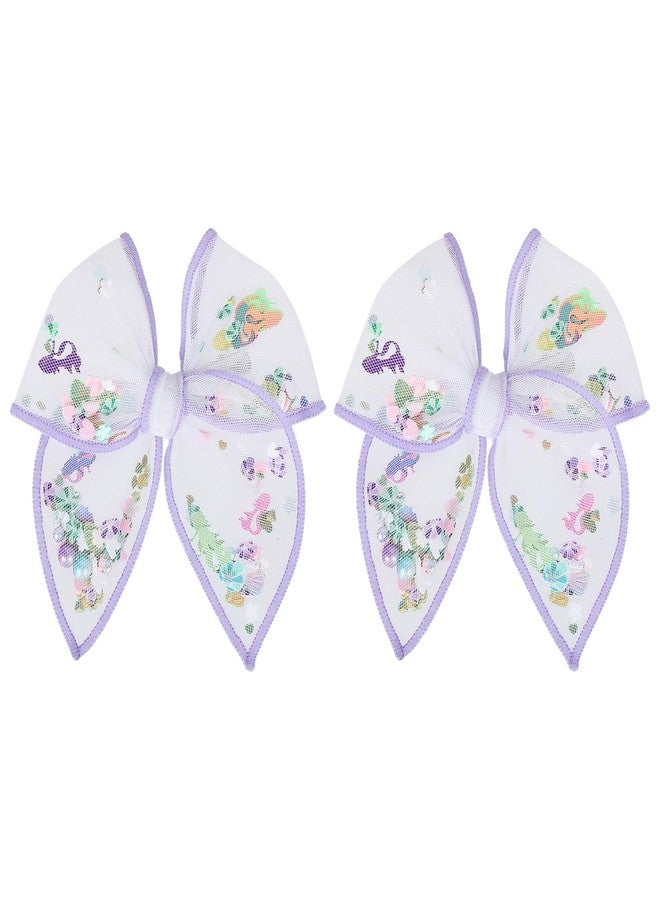 Miroksh Mermaid Birthday Hair Bow Clips Gift Purple Seashell Mesh Fable Shaker Bow Alligator Barrettes Pins for Little Mermaid Teens Toddler Women Summer Beach Vacation Dress Decor Accessory - Image 1