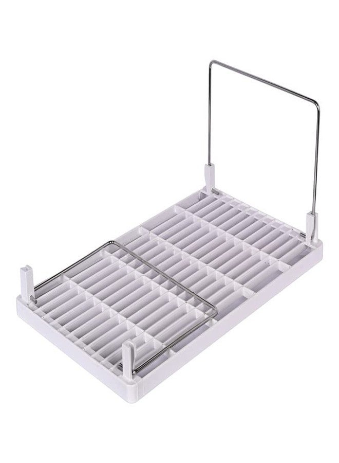 appeasy Plastic Foldable Cabinet Shelf Rack,Kitchen Countertop Shelf Organizer- Cupboard, Plate, Dish, Counter and Pantry Organizer - White (2 Pc) - Image 2