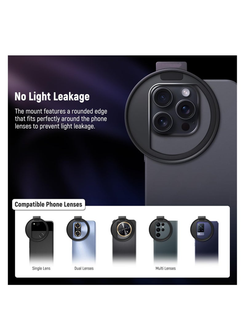 SOLARAE Upgraded 67mm Phone Filter Mount Threaded Lens Filter Clip with Cold Shoe Mount, Upgraded Phone Clip, Compatible with iPhone 15 Pro Max 15 Plus 14 13 Samsung Galaxy S22 S23 Ultra, LA006 - Image 3