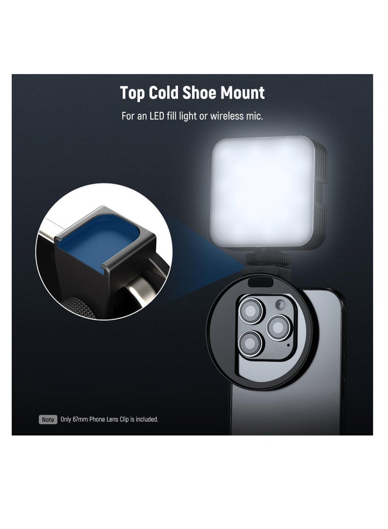 SOLARAE Upgraded 67mm Phone Filter Mount Threaded Lens Filter Clip with Cold Shoe Mount, Upgraded Phone Clip, Compatible with iPhone 15 Pro Max 15 Plus 14 13 Samsung Galaxy S22 S23 Ultra, LA006 - Image 4