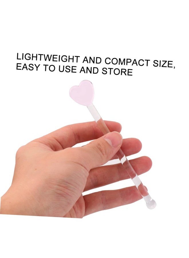 DOITOOL 5PCS Glass Swizzle Sticks for Cocktails Drinks, Creative Heart Shaped Swizzle Sticks for Drinks Coffee Cocktail Stirrer for Restaurant Home Bar Wine Club - Image 4