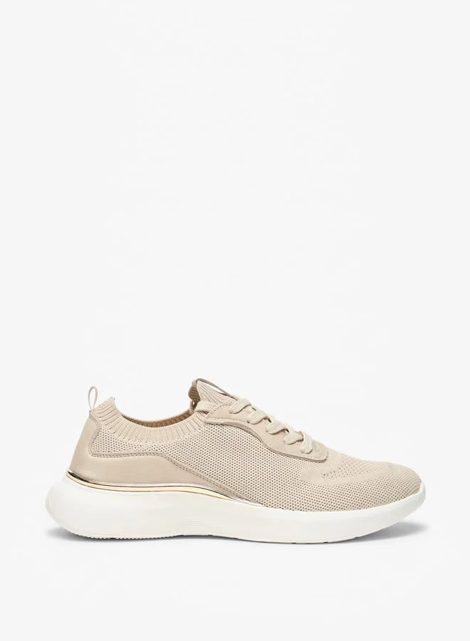 Celeste Women's Panelled Low Ankle Sneakers with Lace-Up Closure