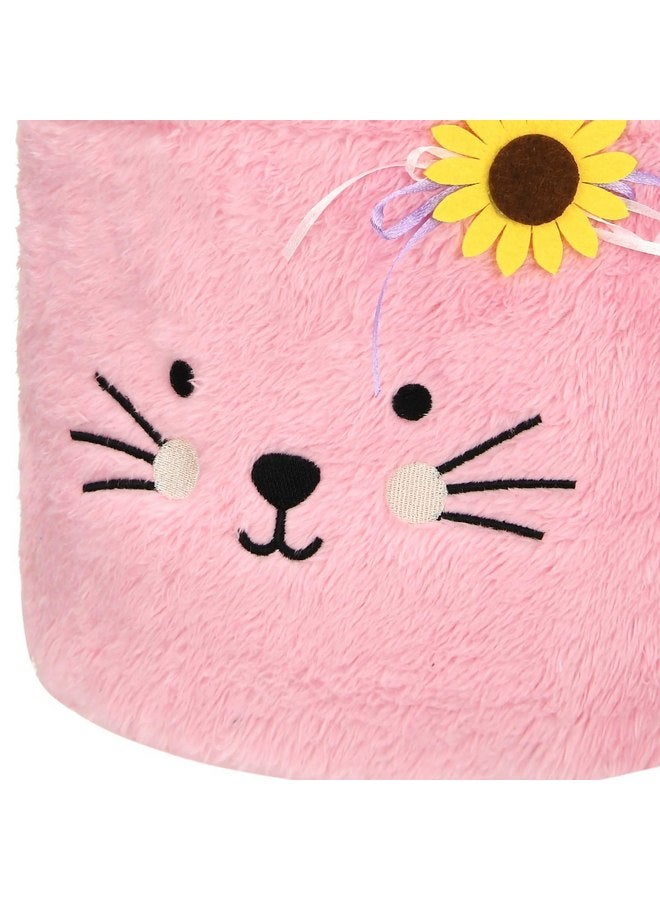 ONGLYP Easter Bunny Basket Plush Easter Bunny Tote Bags Cute Rabbit Design Personalized Easter Bucket for Kids Carrying Gift and Eggs (Plush-Pink) - Image 5