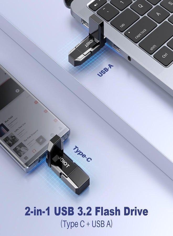 JOIOT USB C Flash Drive 128GB Up to 450MB/s Dual Type-C & USB-A USB 3.2 Solid State Drive USB-C Thumb Drive Compatible with iPhone 15/16 Series Smartphone Tablet Laptop Car Smart TV Game Console - Image 2
