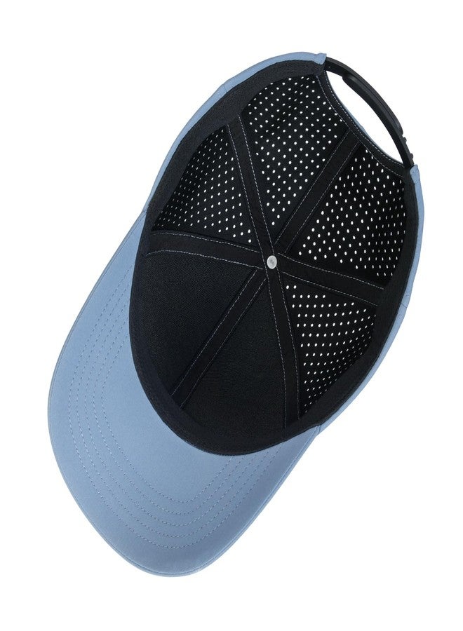 VOBOOM Men Quick Dry Baseball Cap Laser Cut Mesh Ball Curved Brim Snapback Hat, Light Blue, One size - Image 5