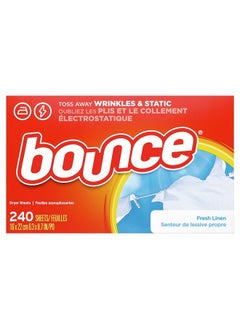 Bounce Dryer Sheets Laundry Fabric Softener, Fresh Linen Scent, 240 Count  - Image 1