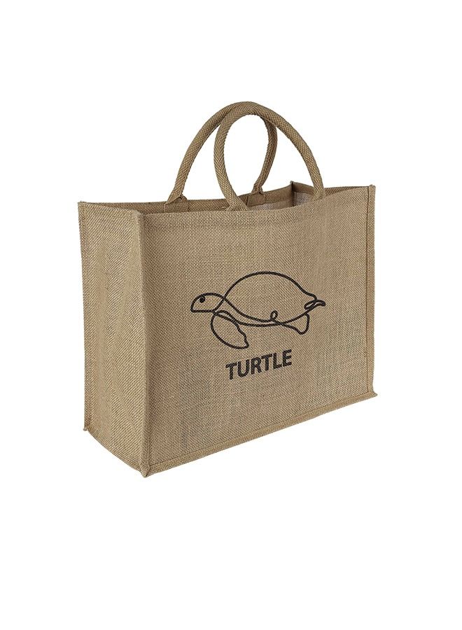 Abu Dhabi Jute Tote Shopping Bags Waterproof Coating With Soft Handle - 2 SETS - Image 5