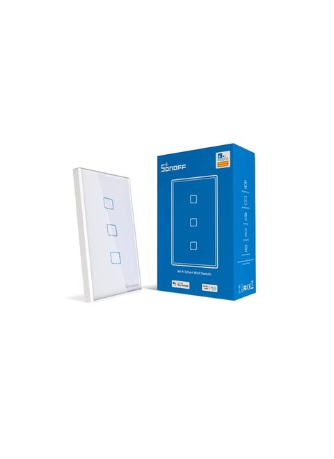 SONOFF Smart Light Switch, 2.4GHz WiFi Touch Smart Wall Switch for Lights, Light Switch Smart Life Works with Alexa and Google Home, Interruptor Inteligente Neutral Wire Required, 3 Gang 1 Way TX T0