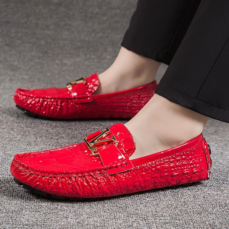 Crocodile Pattern Beanie Shoes, Lightweight Large Size Slip-On Business Casual Shoes, Loafers, Large Size Men'S Shoes - Image 3