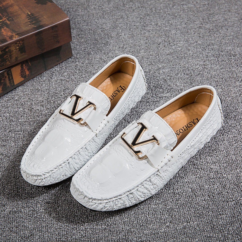Crocodile Pattern Beanie Shoes, Lightweight Large Size Slip-On Business Casual Shoes, Loafers, Large Size Men'S Shoes - Image 2