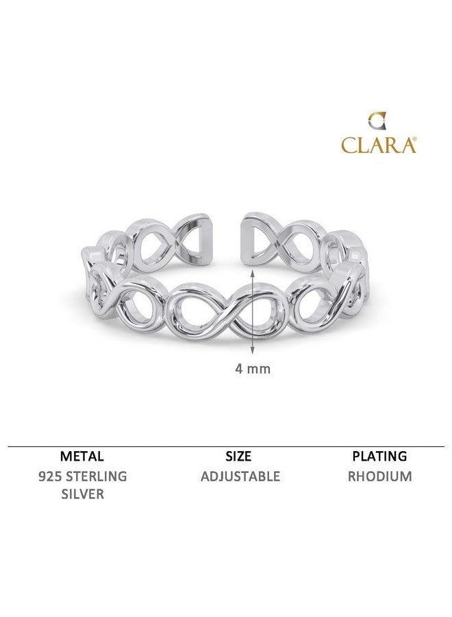 CLARA خاتم إنفينيتي من الفضة الإسترلينية 925 النقية كلارا | قابل للتعديل في الحجم | خاتم إبهام | هدية للنساء والفتيات والزوجات والصديقات - Image 5