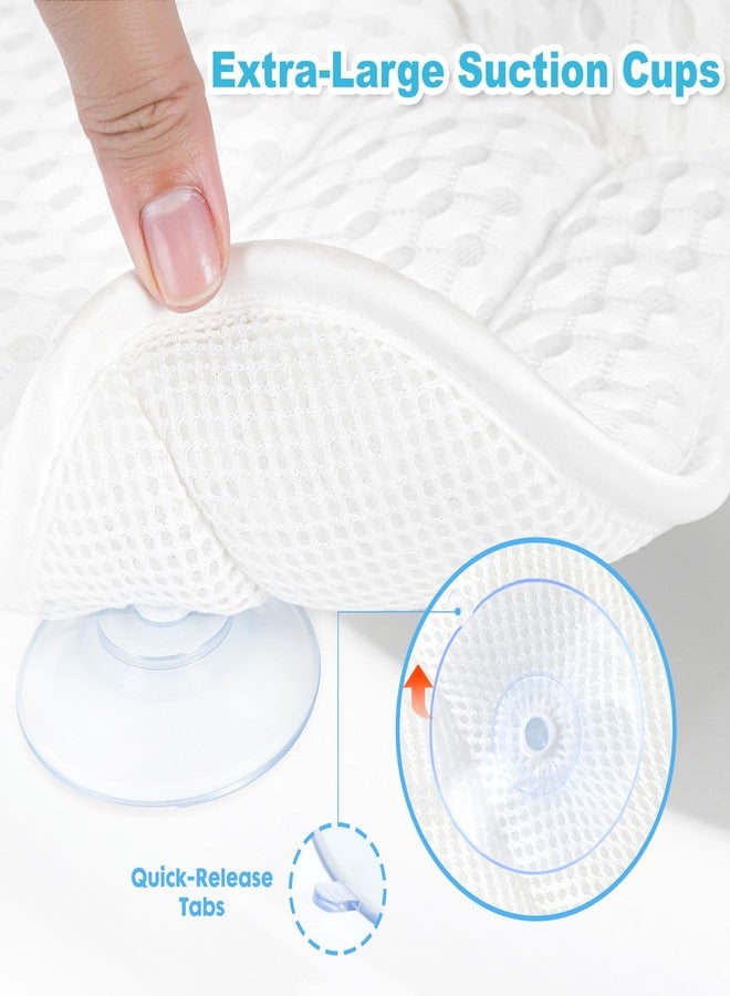 EcoHLL Bath Pillow for Tub - Neck, Back & Shoulder Support - 6 Non-Slip Suction Cups, Hanging Hook, Ultra-Soft 4D Air Mesh - Fits All Bathtub Shapes - Image 2