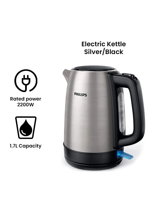 Philips Electric Kettle 1.7 L 2200 W HD9350 / HD9350/92 Silver/Black - Image 2